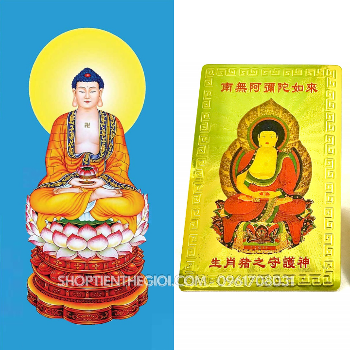 Thẻ Kim Bài Phật Bản Mệnh Tuổi Tuất – Đức Phật A Di Đà